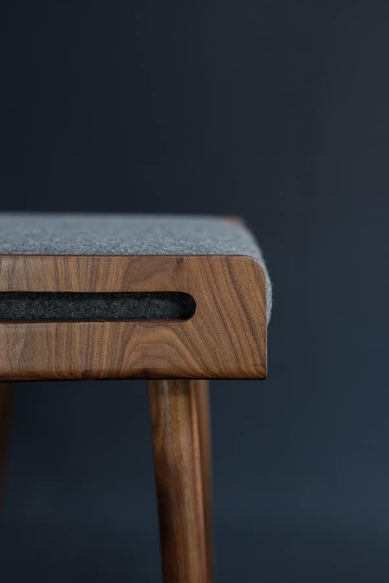 Solid Sheesham Wood Stool with Cushion and Handle